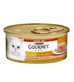 Alimenti Umido Gatto- Gourmet gold tortini con cuore morbido al salmone - 85 gr