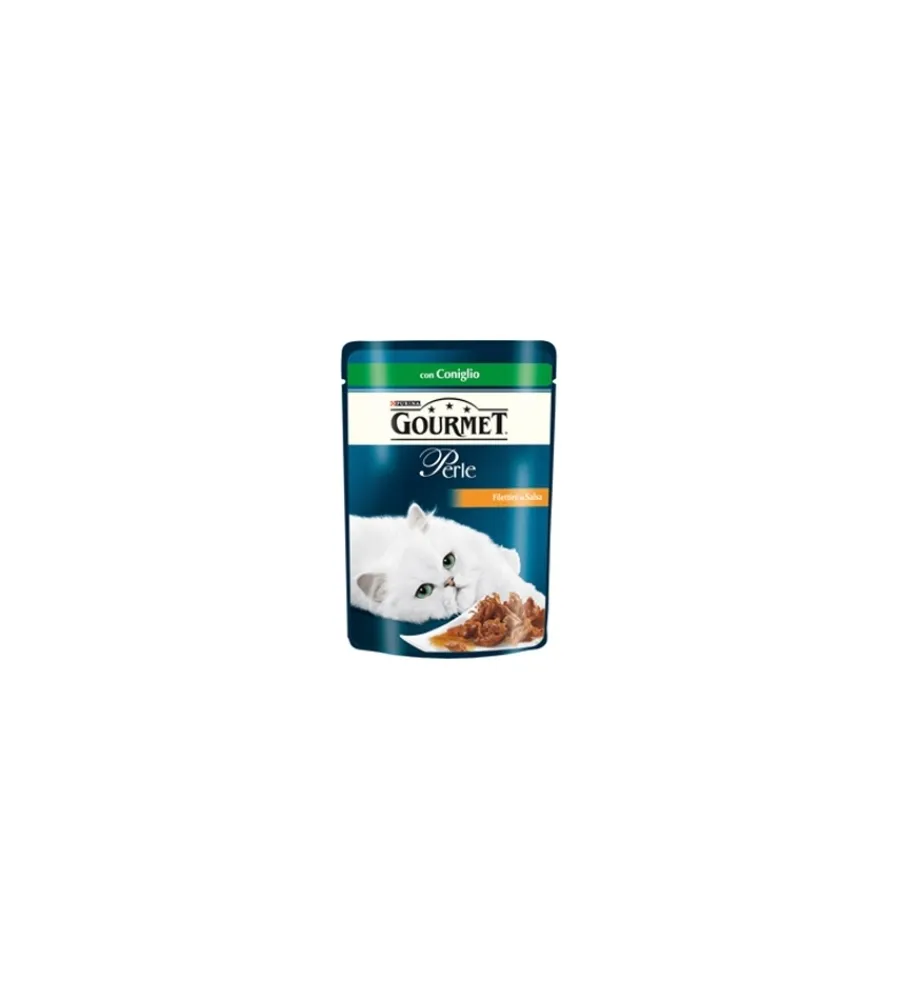 Alimenti Umido Gatto-Purina Gourmet perle - alimento umido per gatto, filettini in salsa con coniglio.