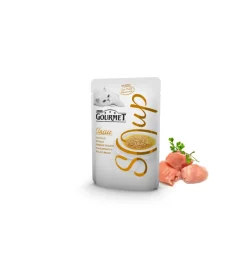 Alimenti Umido Gatto|Gourmet soup con straccetti di pollo - 40 grammi.