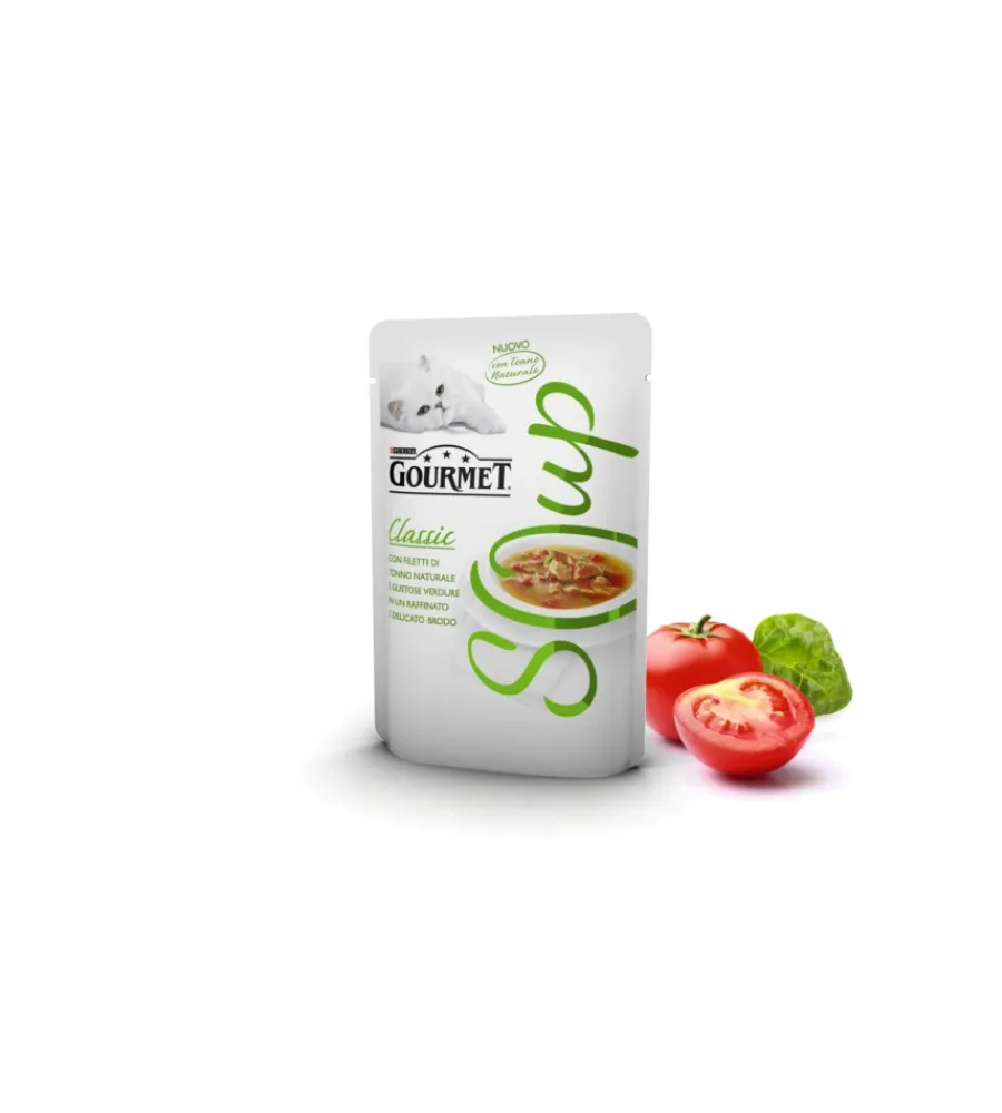 Alimenti Umido Gatto- Gourmet soup con tonno & verdure - 40 grammi.