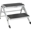 Campeggio-Brunner Gradino d'ingresso doppio per veicoli "ruckstep" in acciaio richiudibile, 61x60x20/40 cm