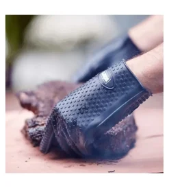 Sale Guanti per barbecue in silicone nero tg l Barbecue