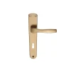 Ferramenta Per Mobili E Infissi|Guarnitura con placca serie thea - 90 mm. - foro chiave - alluminio bronzato