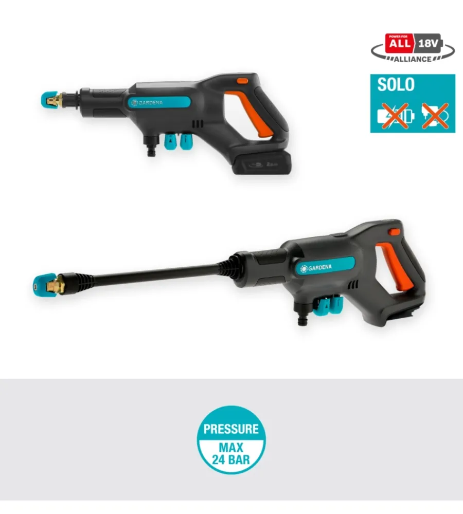 Idropulitrici-Gardena Idropulitrice a batteria a freddo "acquaclean" 24 bar 18v, solo corpo macchina