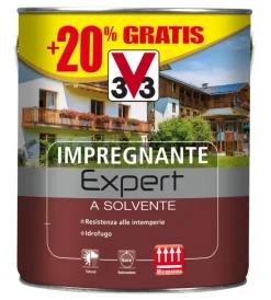 V33 Impregnanti Legno|Impregnante a solvente idrorepellente "expert" incolore 3 lt