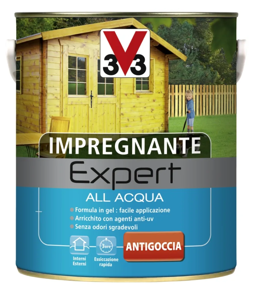 Impregnanti Legno-V33 Impregnante ad acqua "expert" noce scuro 2,5 litri