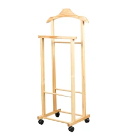 Online Indossatore per abiti con ruote "oscar" in legno 44x97x29 cm Decorazione Ambienti