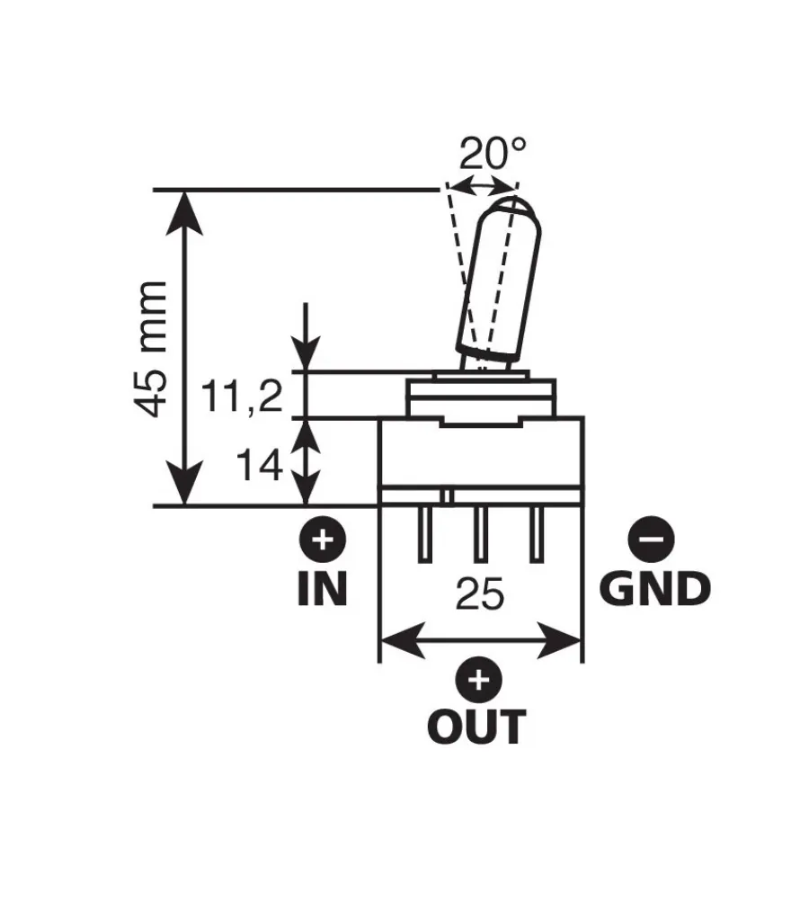 Elettrico|Interruttore a leva tipo racing, in alluminio con spia a led -  12/24v - rosso -  20a  45554