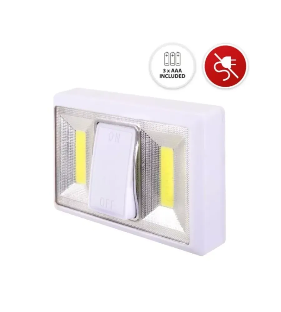 Illuminazione Per Interno- Interruttore luminoso a pile velamp colore bianco, 200x20x152 mm