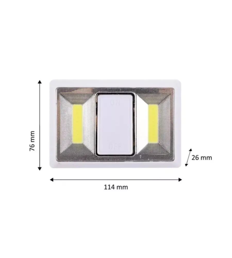Illuminazione Per Interno- Interruttore luminoso a pile velamp colore bianco, 200x20x152 mm