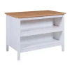 Cucina|Isola multifunzione bianco e rovere, 124x75x91,5 cm