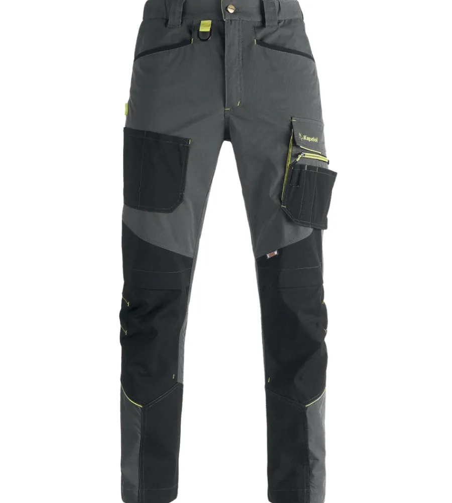 Pantaloni|Pantaloni-Kapriol pantalone da lavoro "dynamic piastrellista grgio/nero, tg l