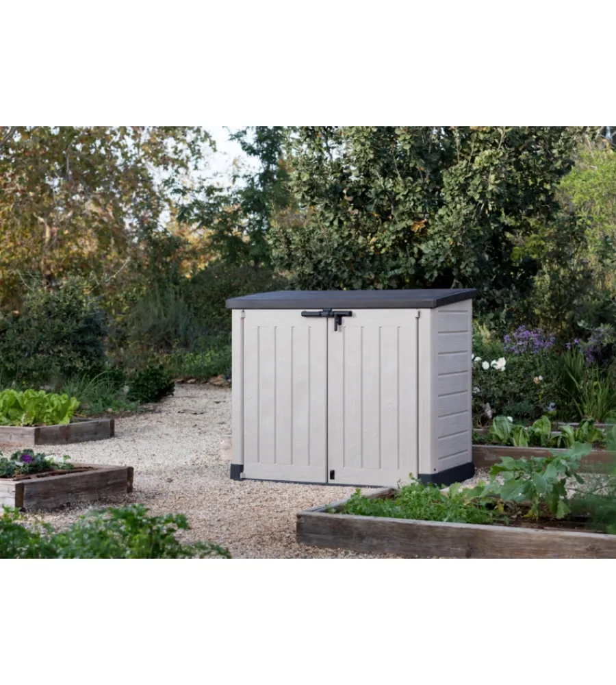 Contenitori Da Esterno-Keter - porta attrezzi multiuso in resina "store it out max" - 1200 lt 145.5x82x125 cm beige