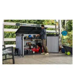 Contenitori Da Esterno-Keter - porta attrezzi multiuso in resina "grande store" - 2020 lt 190.5x109.3x132.5 cm grigio