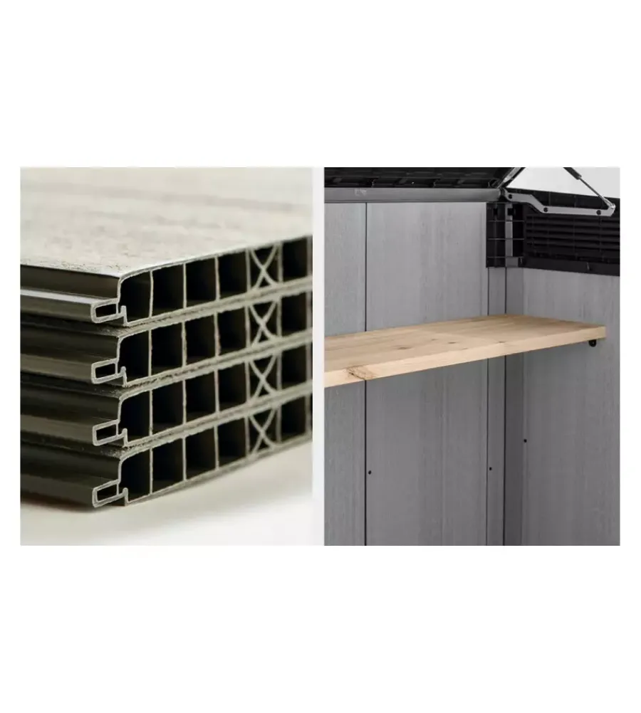 Contenitori Da Esterno-Keter - porta attrezzi multiuso in resina "grande store" - 2020 lt 190.5x109.3x132.5 cm grigio