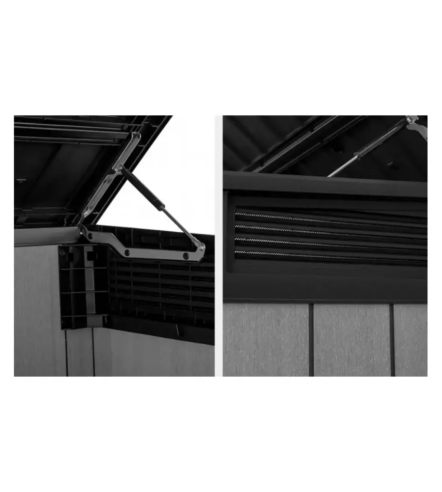 Contenitori Da Esterno-Keter - porta attrezzi multiuso in resina "grande store" - 2020 lt 190.5x109.3x132.5 cm grigio
