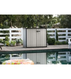 Keter Contenitori Da Esterno|- porta attrezzi multiuso in resina "patio store" - 1000 lt 139.5x77x120 cm grigio