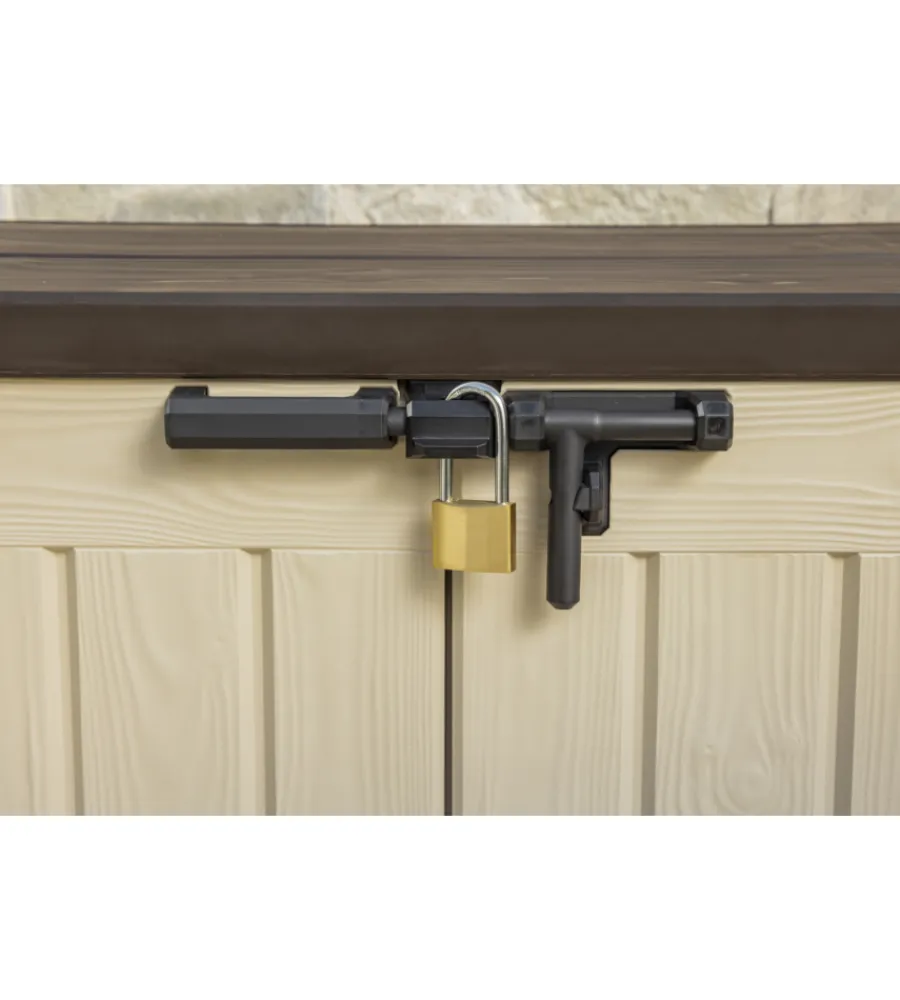 Contenitori Da Esterno-Keter - porta attrezzi multiuso in resina "store it out arc" - 1200 lt 146x82x120 cm beige