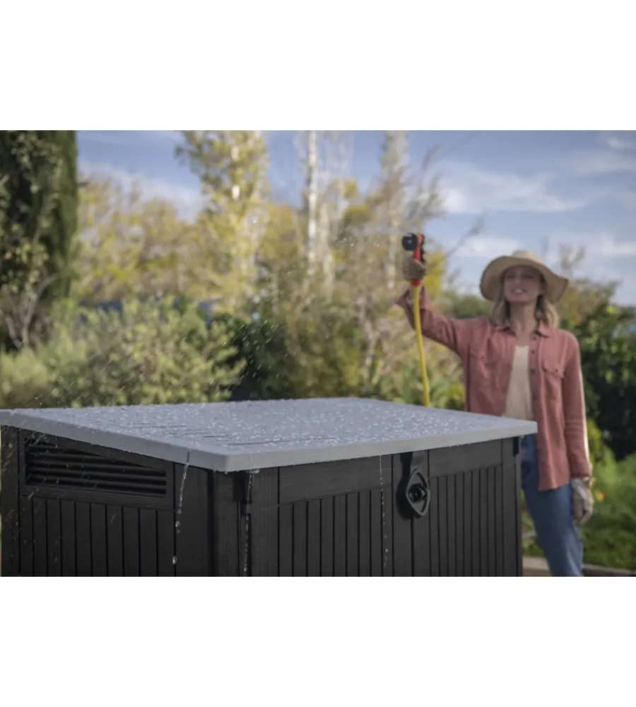 Keter Contenitori Da Esterno|- portattrezzi multiuso in resina "store it out midi" - 880 lt 132x71,5x113,50 cm nero