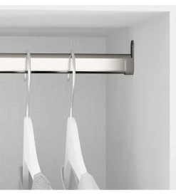 Armadi-Emuca Kit 2 bastoni appendiabiti ovali con supporti, 950 mm