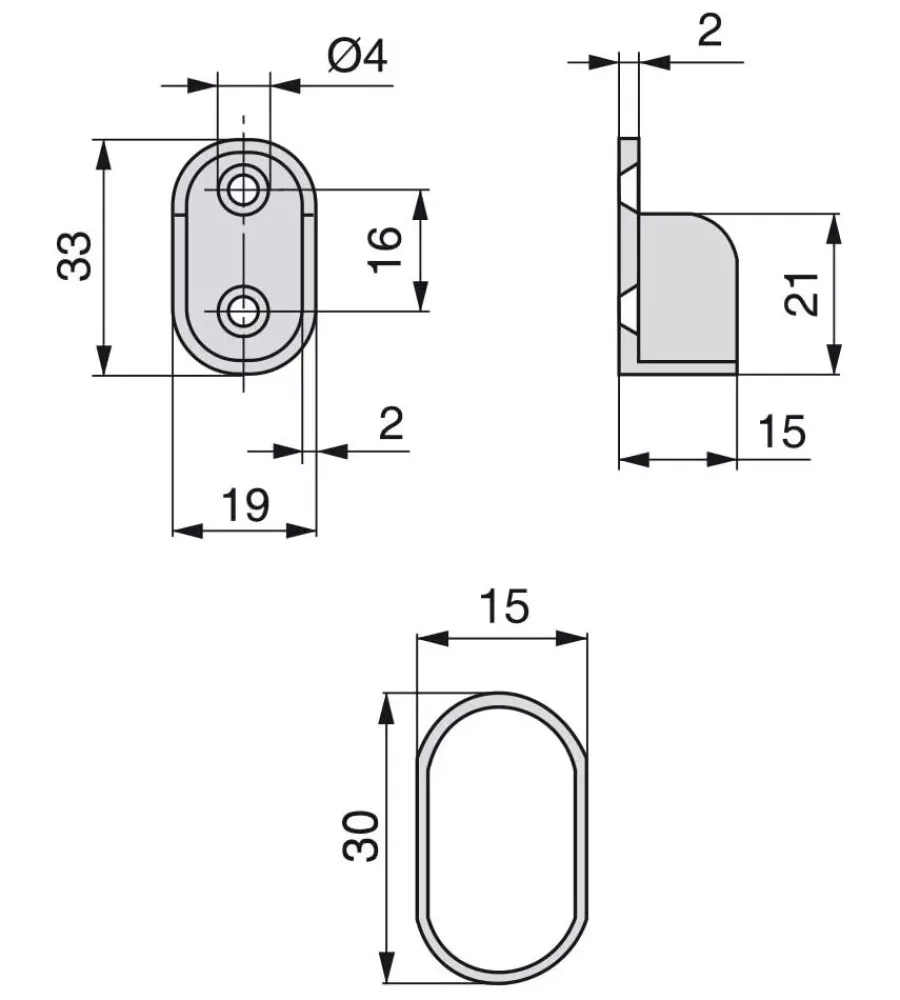 Armadi-Emuca Kit 2 bastoni appendiabiti ovali con supporti, 950 mm