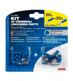 Elettrico-Lampa Kit 40 capicorda piatti blu  45052