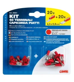Lampa Elettrico|Kit 40 capicorda piatti rossi  45051