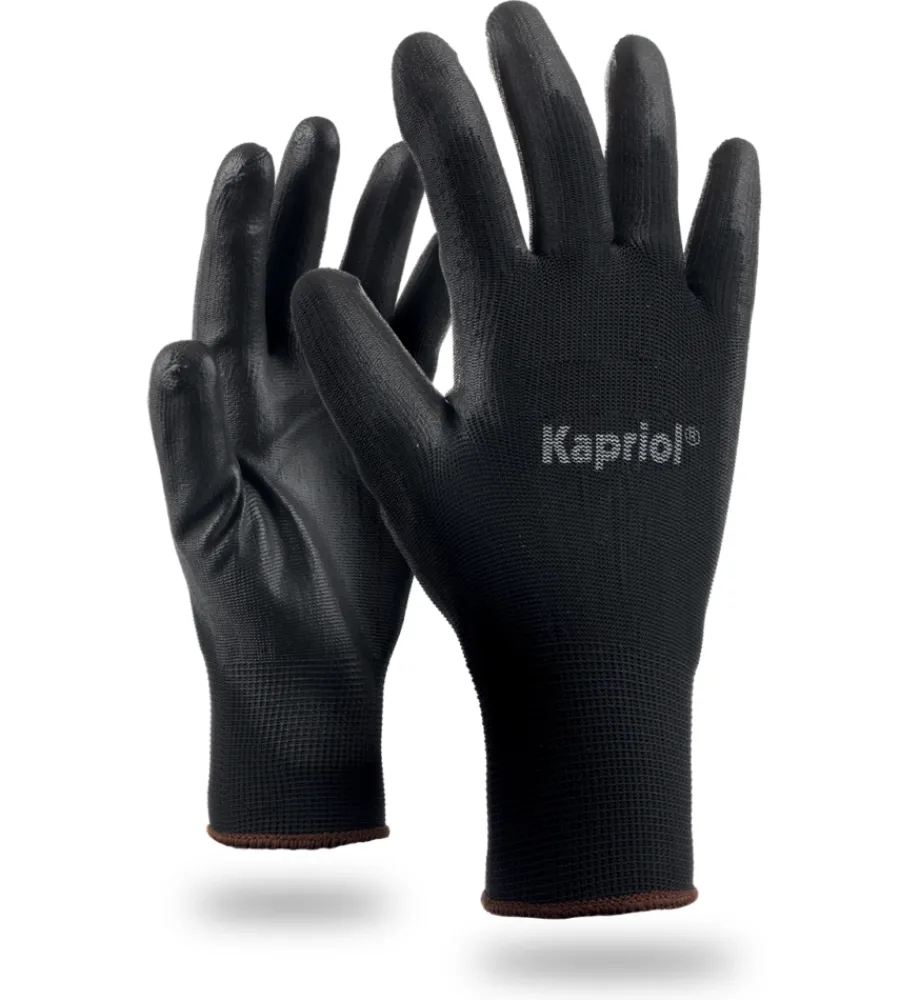 Guanti-Kapriol Kit 12 paia di guanti da lavoro skin neri, tg 10 -