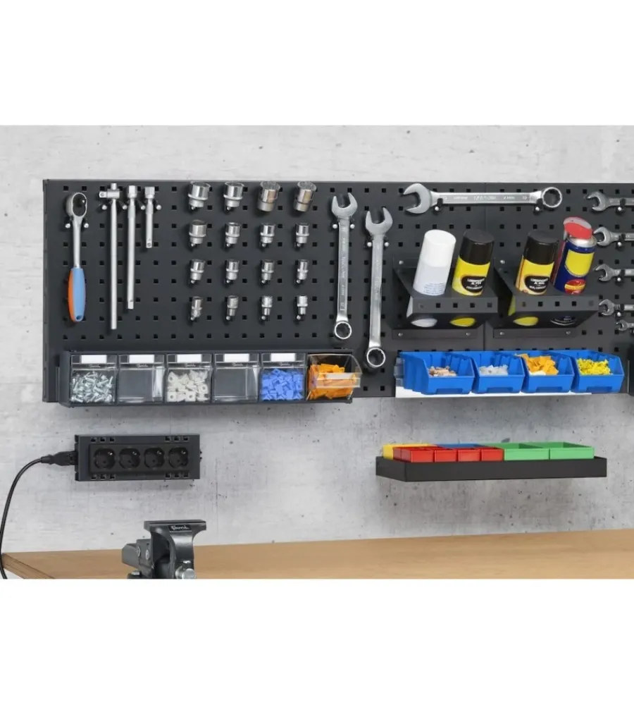 Online Kit 2 pannelli forati fami "linea 391" per banco da lavoro in lamiera antracite 95x40x45,6 cm Officina E Garage