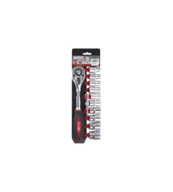 Chiavi-Ribimex Kit 11 pezzi chiave a cricchetto + bussole 1/2  in cromo vanadio -