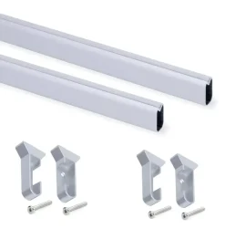Armadi-Emuca Kit 2 tubi per armadio alluminio, 75 cm