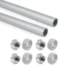 Best Kit 2 tubi per armadio alluminio color grigio, 750 mm Armadi