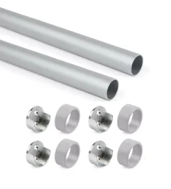 Best Kit 2 tubi per armadio alluminio color grigio, 750 mm Armadi