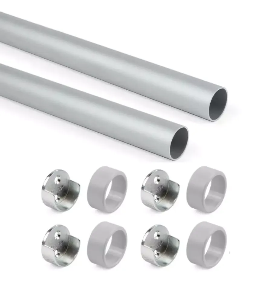 Best Kit 2 tubi per armadio alluminio color grigio, 750 mm Armadi