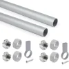 Emuca Armadi|Kit 2 tubi per armadio alluminio color grigio, 1150 mm