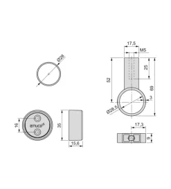 Emuca Armadi|Kit 2 tubi per armadio alluminio color grigio, 1150 mm