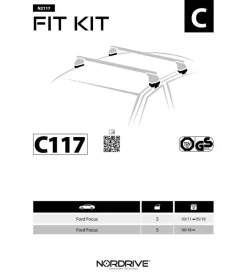 Portaggio-Nordrive Kit attacchi per barre auto portatutto ford focus 5p 03/11>  n21117