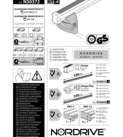Nordrive Portaggio|Kit attacchi per barre auto portatutto volkswagen transporter t5 03>15 trans  n30372