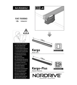 Hot Kit attacchi per barre auto portatutto fiat fiorino 88>07 (2barre)  n30052 Portaggio