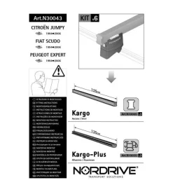 Portaggio-Nordrive Kit attacchi per barre auto portatutto citroen jumpy peugeot expert fiat sc n30043