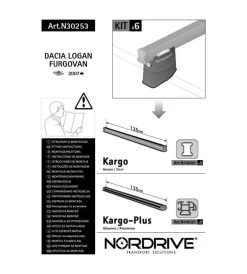 Best Kit attacchi per barre auto portatutto dacia logan furgovan 09> (3 barre) n30253 Portaggio