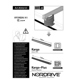 Sale Kit attacchi per barre auto portatutto hyundai h1 08> (3barre) n30233 Portaggio