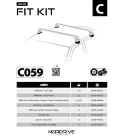 Outlet Kit attacchi per barre auto portatutto bmw s1 9/04(e87 s3 berlina 1/982/05,s  n21059 Portaggio