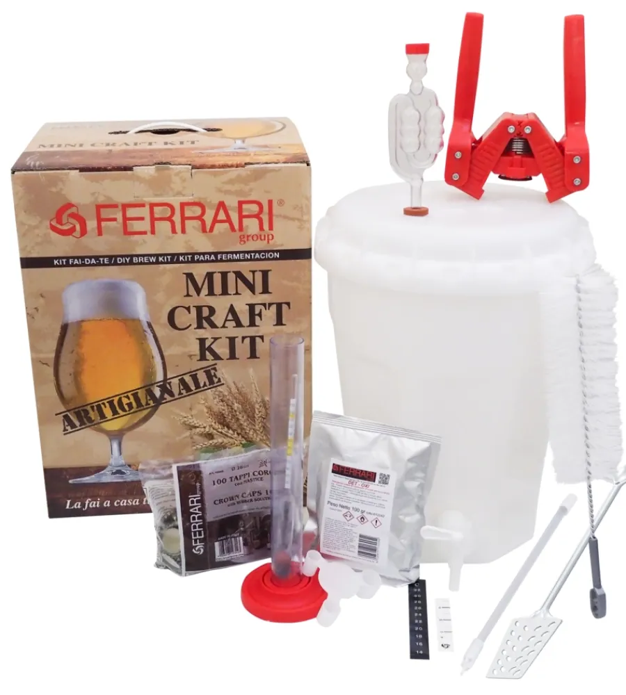 Preparazione Birra-FerrariGroup Kit birra artigianale lux mini craft con fermentatore da 13,5 litri - ferrari group