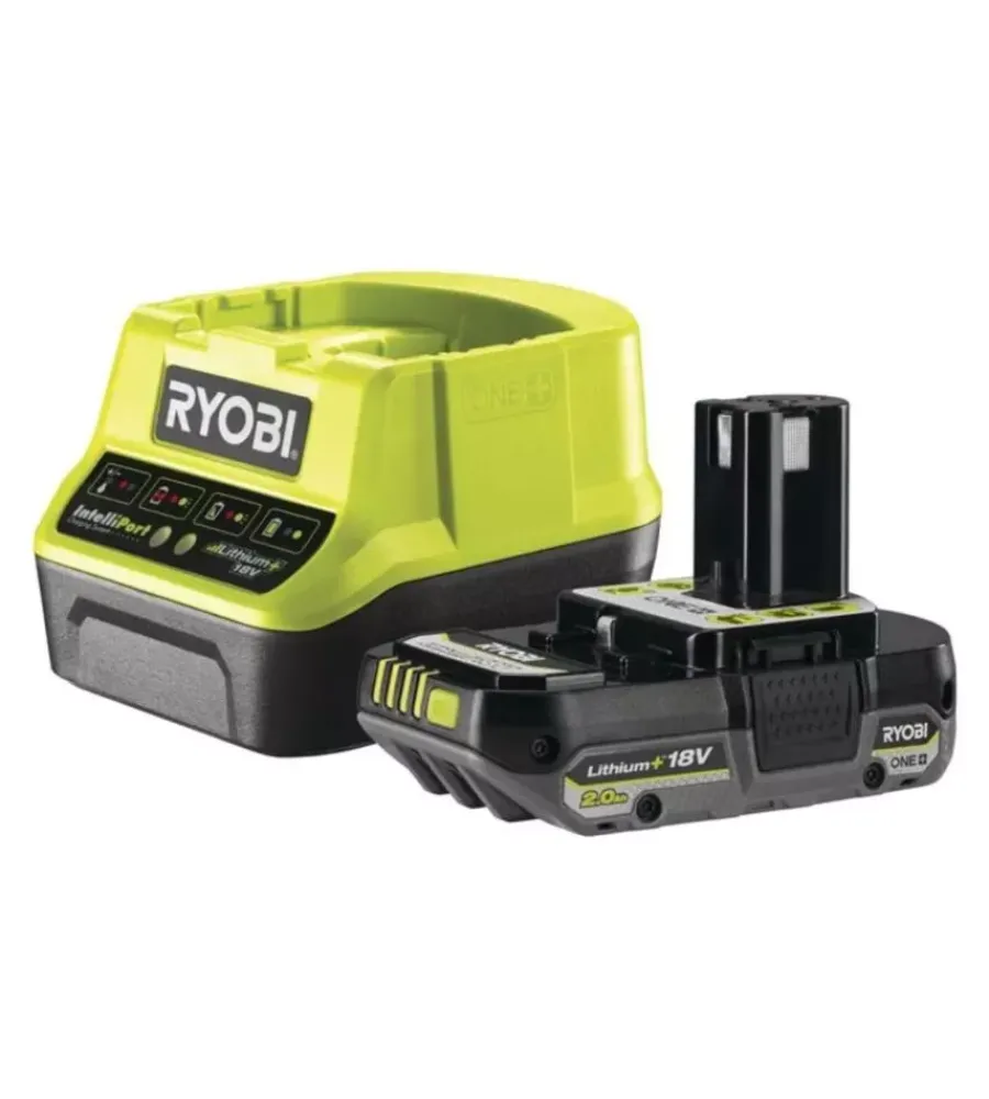 Batterie E Caricatori Per Elettroutensili-Ryobi Kit caricabatterie singolo e batteria di ricambio "rc18120-120c" 18v 2ah