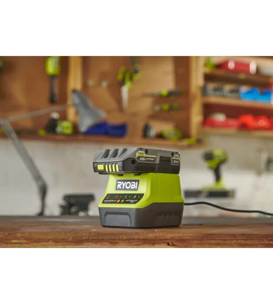 Batterie E Caricatori Per Elettroutensili-Ryobi Kit caricabatterie singolo e batteria di ricambio "rc18120-120c" 18v 2ah