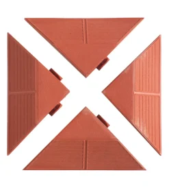 Fontane, Decorazioni E Pavimentazioni-ArtPlast Kit con 4 angoli per pavimentazione esterna color cotto, 200x200x270xh48 mm