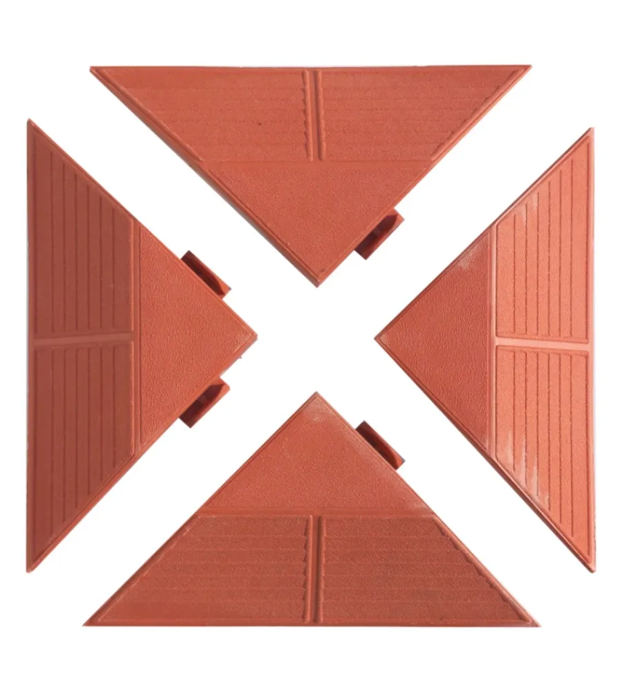 Fontane, Decorazioni E Pavimentazioni-ArtPlast Kit con 4 angoli per pavimentazione esterna color cotto, 200x200x270xh48 mm