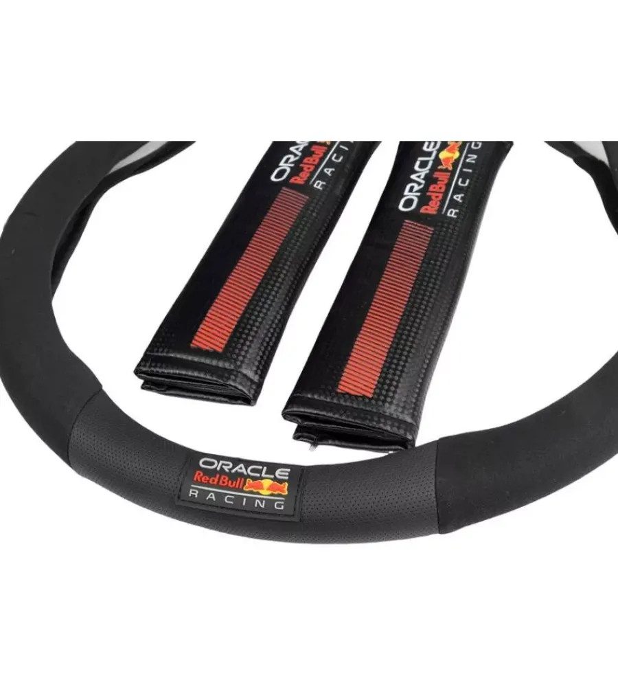 Auto Interno-Oracle RedBull Racing Kit coprivolante e passacintura redbull " powerbar" nero e rosso