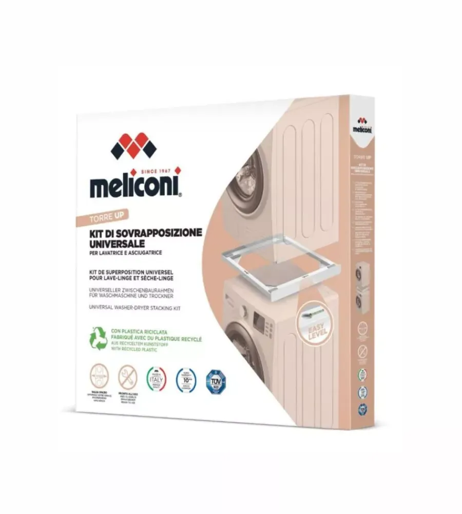 Kit di sovrapposizione universale per lavatrice e asciugatrice "torre up" bianco 61,2x6x56,2 cm Mobili Bagno